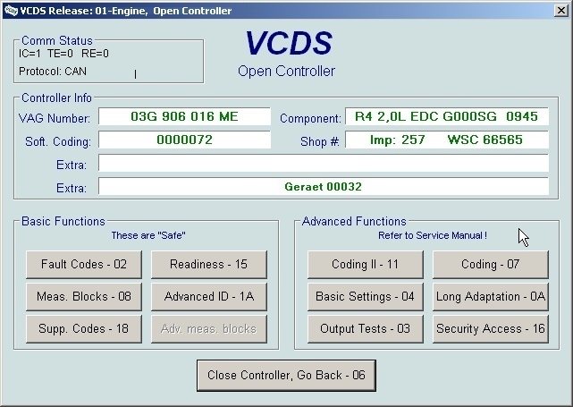 VCDS read fault memory VCDS read fault memory